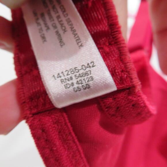 Victoria's Secret Womens Sz 34C Red Velvet Vintage Y2K Bra Lightly Lined Rose - Picture 8 of 9